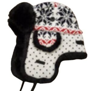 Barts Black and White Fluffy Winter Hat